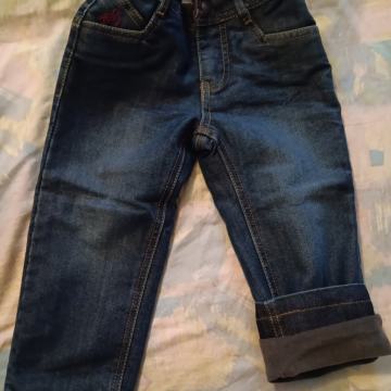 Hlače jeans podložene 98