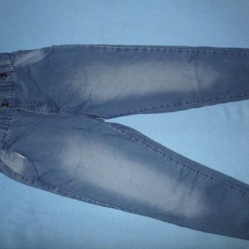 Jeans hlače z visokim pasom, elastične, št. 170/176 (36/XS) - NOVE