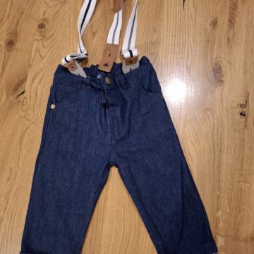 Otroške/fantovske jeans hlače z naramnicami št. 74 (NOVO)