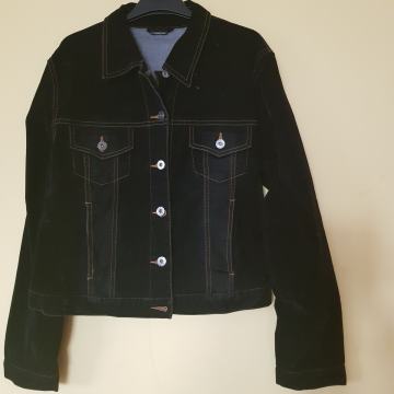NOVA ČRNA GLADKA JEANS JAKNA M