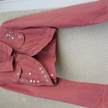 Jeans rdeča/roza kratka jakna M