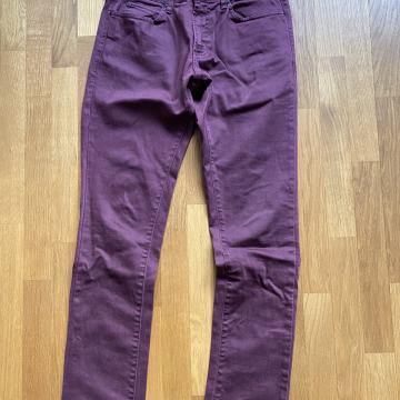 Moški jeans, bordo barva, slim fit, Zara, velikost 32