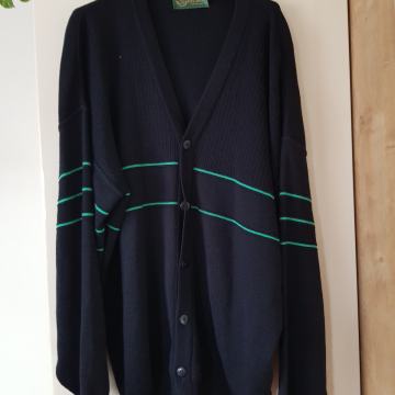 BELIKA MODRA PLETENA JOPICA S ČRTAMI XL/XXL
