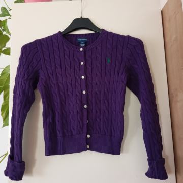 RALPH LAUREN VIJOLČNA PLETENA JOPICA 12/14 LET