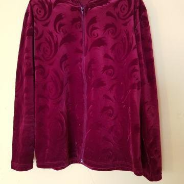 VELVET BORDO RDEČA JOPICA S KAPUCO M/L