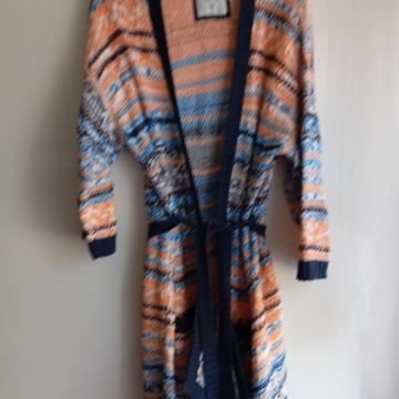 H&M NOVA PLETENA MODRO ORANŽNA JOPICA M/L