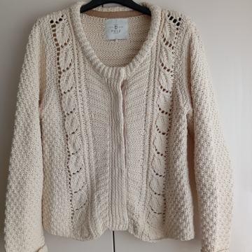 ORIGINAL PULZ KREMNA ROČNO PLETENA JOPICA L