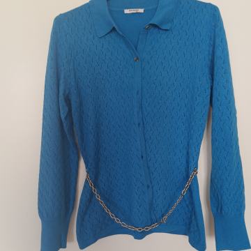 Pletena ženska jopica z dolgimi rokavi M