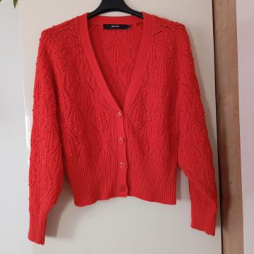 VERO MODA RDEČA PLETENA JOPICA M