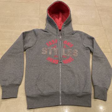 Zelo topla JOPICA Foglie Rosse Fashions Handsome siva s kapuco vel. L