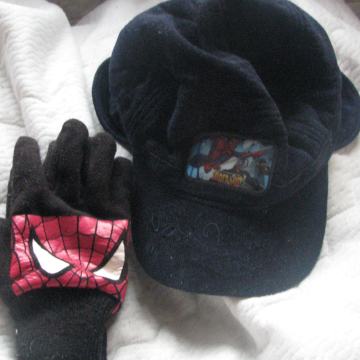 Fantovska zimska kapa+ rokavice,Spiderman, vel 4-5let