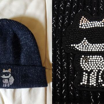 KARL LAGERFELD ČRNA VOLNENA BEANIE KAPA MPC 95€