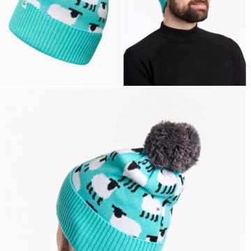 NOVA unisex kapa s cofom znamke Dedoles - modre barve z motivom ovčke