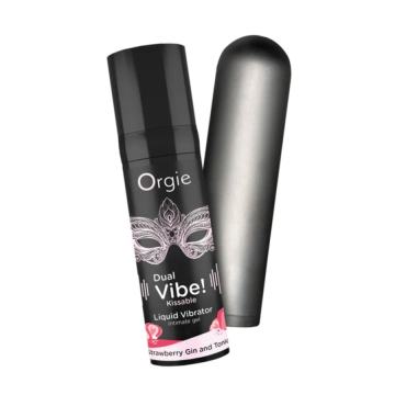 KOMPLET Orgie Mini Vibrator & Stimulacijske Kapljice Dual Vibe! Strawb