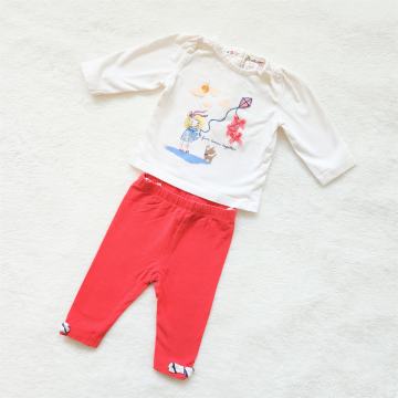 Baby Club C&A 62 belo rdeč kompletek, legice in majčka