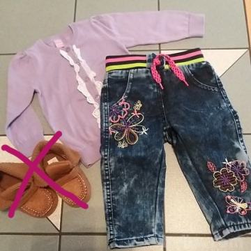 Jopica in hlače jeans št, 68