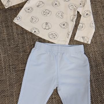 Komplet majica in hlače za dojenčka, Blukids, velikost 74