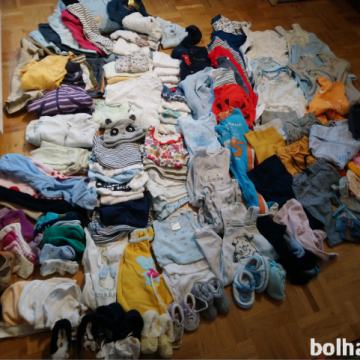 Komplet oblačil od 50-62 in copatki ter čeveljčki št.17