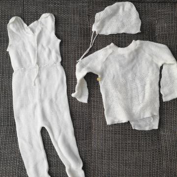 Otroški bodi, kapica in jopica, kvackan komplet