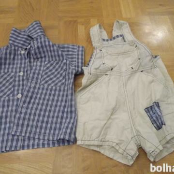 Srajčka + kratke hlače na naramnice št.74 (komplet)