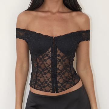 Črn čipkast korzet (corset)