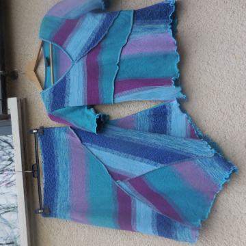 PLETENINE ŠPENKO MODER PLETEN KRILO/PULOVER M/L