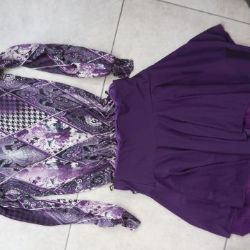 TEMNO VIJOLČNI KPL KRILO IN TUNIKA S/M