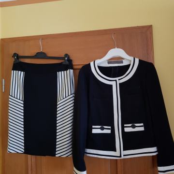 ZARA ČRNO BEL KOSIM JAKNA/KRILO M/L