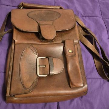 Rjava moška usnjena torba, torbica za čez ramo, kvalitetna