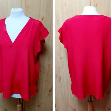 ANSWEAR LAB ELEGANTNA RDEČA BLUZA ŠT.L/XL