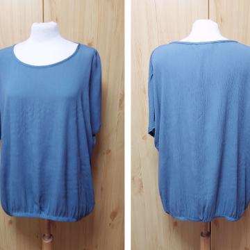 KAFFE OHLAPNA MODRA BLUZA ŠT.L/XL