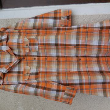 ORANŽNA DOLGA KARO BLUZA/TUNIKA M