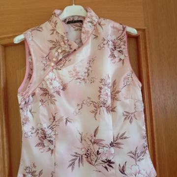 ROZA CVETLIČNA SATENASTA BLUZA M