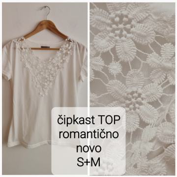 TOP - št.S+M ■čipka ■romantično ■bel