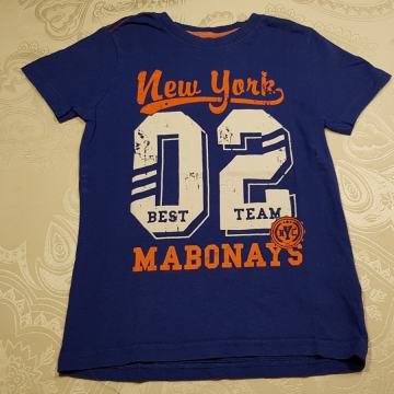 Fantovska majica Mabonays modra od 5-6 let kr. rokav