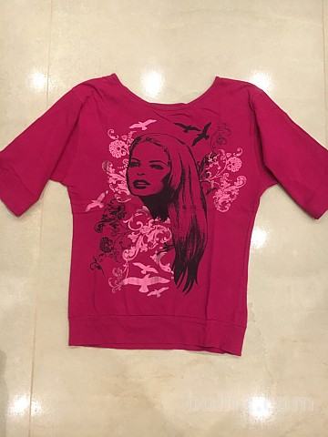 Luštna MAJICA 3/4 rokav, bordo, metuljčki, rožice, vel. 146 - NOVO