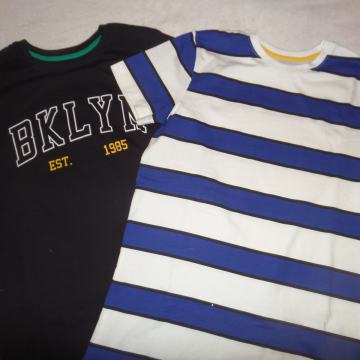 Majici s kr.rokavi - črte & Broklyn, št. 158/164 (NOVI)