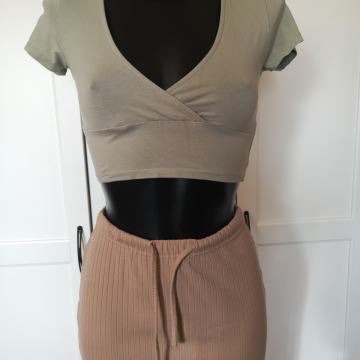 NOVA majica, crop top, olive green
