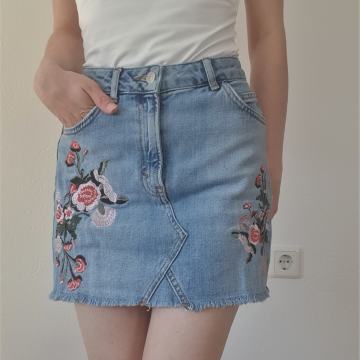 Jeans krilo z vezenino Topshop xs (34)