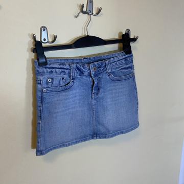 Modro jeans krilo z nizkim pasom Xs