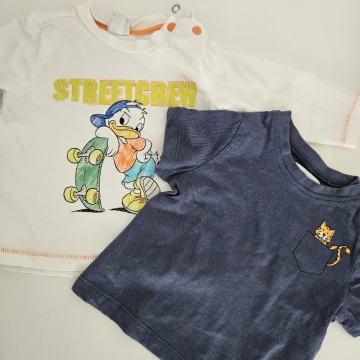 več kosov kratke hlače in majice hm okaidi Disney 56-62