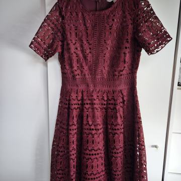 Elegantna obleka H&M, bordo barve, vel. S, nova