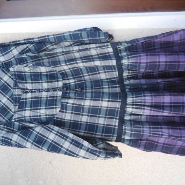 NOVA MODRA INDIJSKA KARO OBLEKA M/L