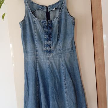 MODRA JEANS OBLEKA 38