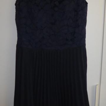 Modra ženska ali dekliška svečana obleka s čipko H&M št. 36 / S