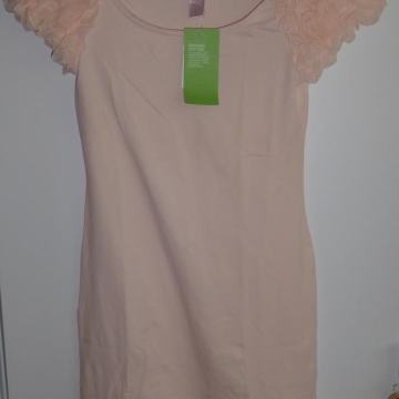 NOVA roza ženska obleka z okraski H&M št. 34 / XS