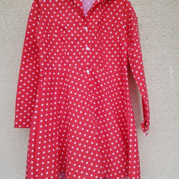 SHY LAND NOVA RDEČE PIKASTA BOMBAŽNA OBLEKA 38/40