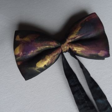 METULJČEK KRAVATA ZLATO-VIJOLIČNA-ČRNA PRELIVAJOČA BARVA