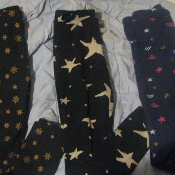 Dekliške tople pajkice z zvezdicami in snezinkami, vel 152, 3KOM