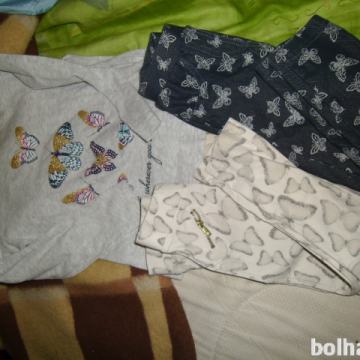 Pajkice in majica z metuljčki, vel 98-104